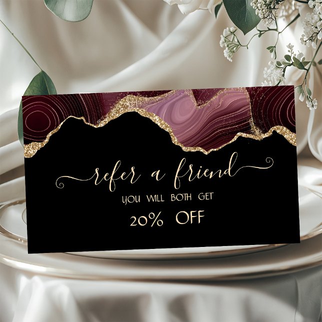 Elegant Burgundy Agate Referral Card (Creator Uploaded)