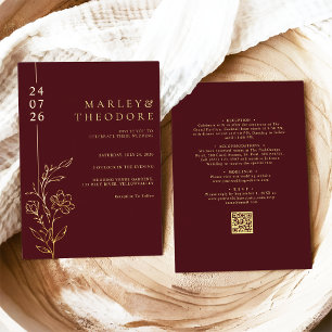 Elegant Burgundy All In One Wedding Gold