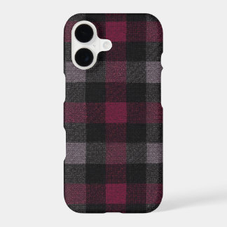 Elegant Burgundy and Black Buffalo Plaid iPhone 17