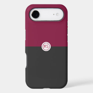 Elegant Burgundy and Black Monogram