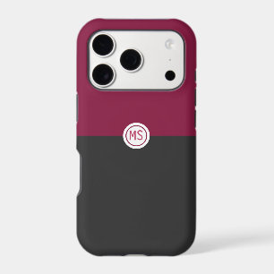 Elegant Burgundy and Black Monogram