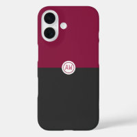 Elegant Burgundy and Black Monogram