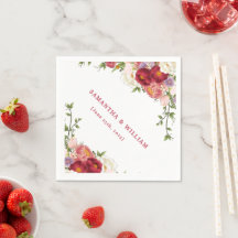 Elegant Burgundy and Crimson Blush Floral Wedding