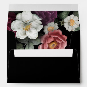 Elegant Burgundy and Pink Flowers Envelope