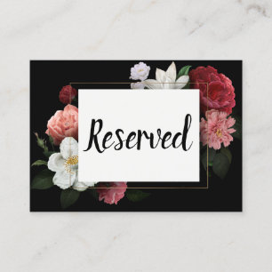 Elegant Burgundy and Pink Flowers Place Card