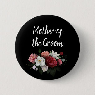 Elegant Burgundy and Pink Mother of the Groom 2 Inch Round Button