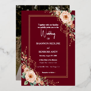 Elegant Burgundy and Silver blush floral wedding