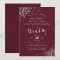 Elegant Burgundy and Silver Wedding Livestream