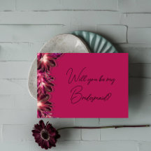 Elegant Burgundy be bridesmaid proposal  