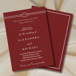 Elegant Burgundy Bible Verse Christian Wedding  Invitation