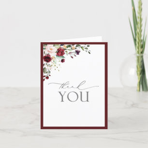 Elegant Burgundy Blush Calligraphy Thank You