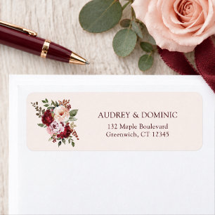 Elegant Burgundy Blush Floral Pink Wedding