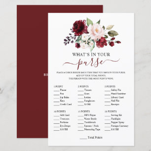 Elegant Burgundy Blush Floral Shower Game