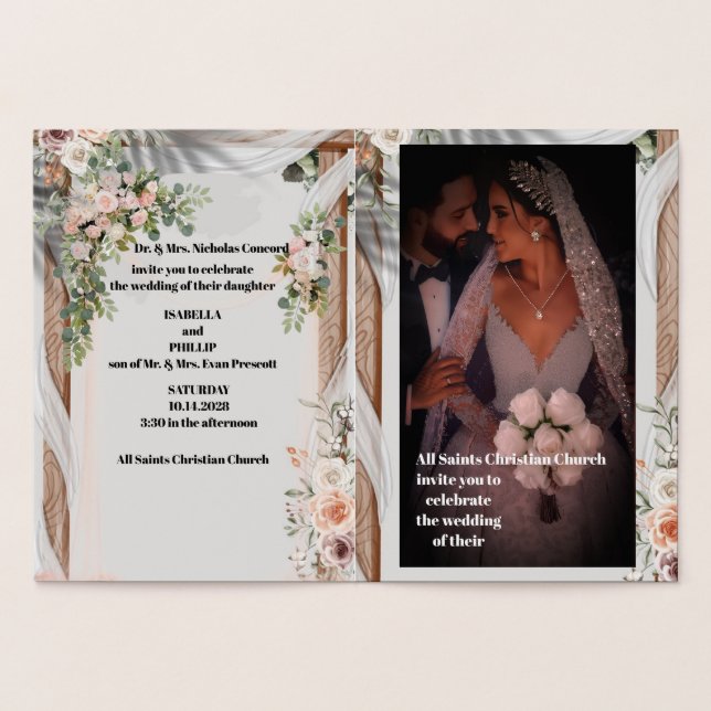 Elegant Burgundy & Blush Floral Watercolor Invite (Inside)