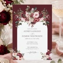 Elegant Burgundy Blush Floral Wedding