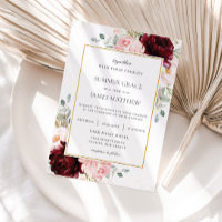 Elegant Burgundy Blush Pink Roses Floral Wedding