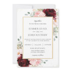 Elegant Burgundy Blush Pink Roses Floral Wedding  