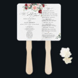 Elegant Burgundy Blush Wedding Ceremony Program Hand Fan<br><div class="desc">Designed to coordinate with our Romantic Blooms collection,  this customizable Ceremony Program features watercolor burgundy and blush florals with greenery leaves paired with a classy serif font & elegant calligraphy text graphics. Matching items available.</div>
