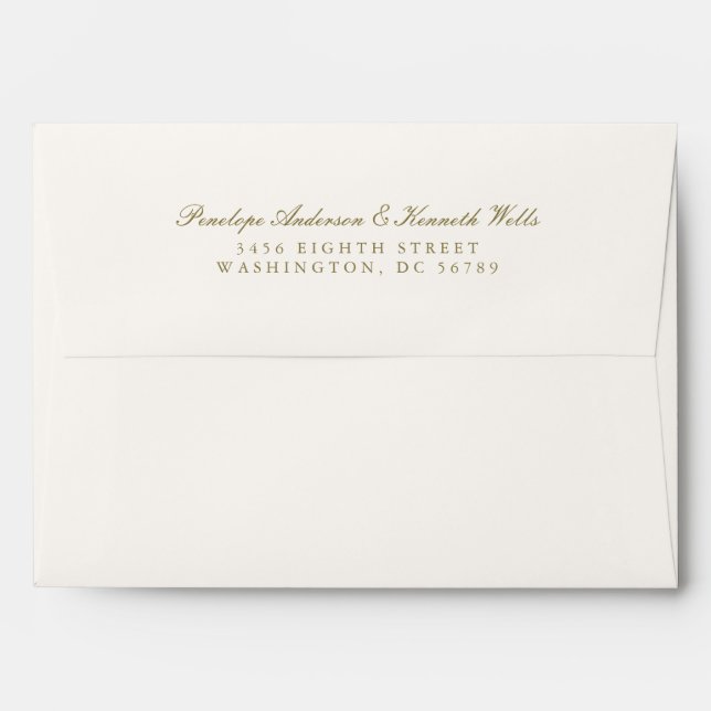 Elegant Burgundy Botanical Flowers Wedding Envelope (Back (Top Flap))