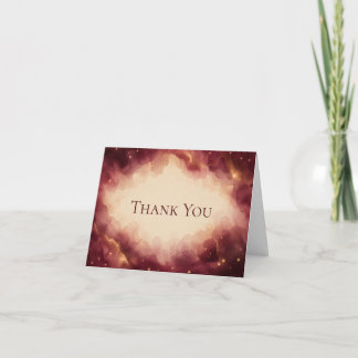 Elegant Burgundy Celestial Birthday Thank You Card