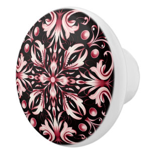 Elegant burgundy ceramic knob