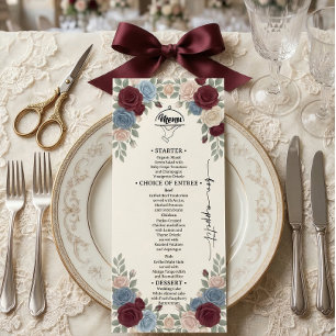 Elegant Burgundy Chic Wedding Menu