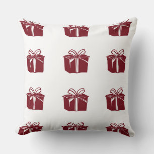 Elegant Burgundy Christmas Gift Throw Pillow