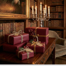 Elegant Burgundy Classic Wine Red Gift Wrap