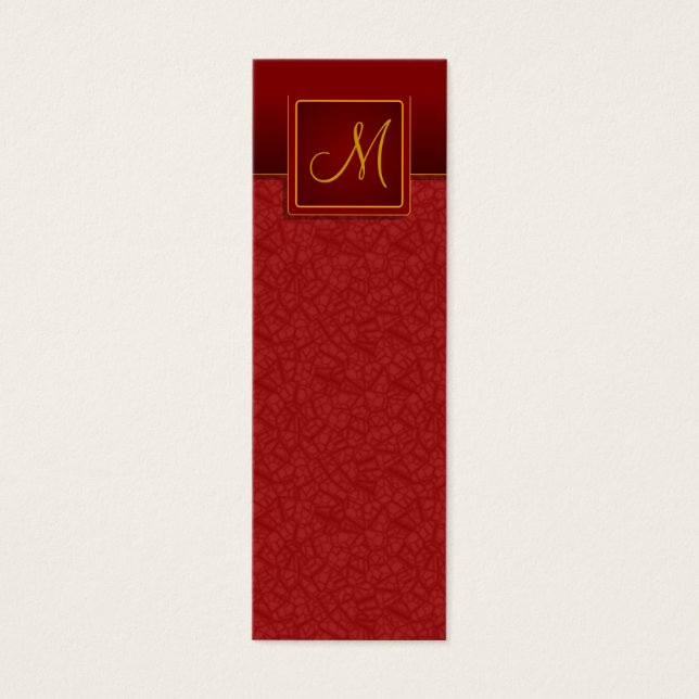 Elegant Burgundy Crackle Finish Bookmark (Front)