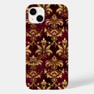 Elegant Burgundy Damask - Vintage Baroque Floral Case-Mate iPhone 14 Plus Case