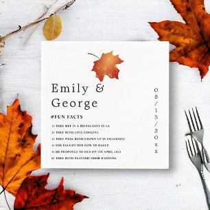 Elegant Burgundy Fall Leaves Autumn Floral Wedding Napkin