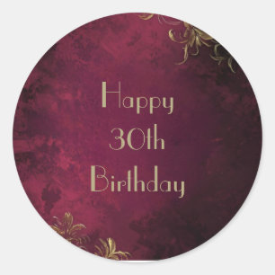 Elegant Burgundy & Faux Gold Sticker