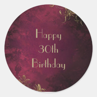 Elegant Burgundy & Faux Gold Sticker