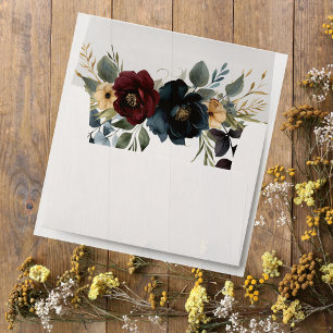 Elegant Burgundy Floral Blooms & Greenery Envelope