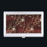 Elegant Burgundy Floral Business Card Holder<br><div class="desc">This is a beautiful simple yet classy flower and vine that is a very elegant look. The burgundy colour is beautiful. Add this piece with a few other accessories and you’ll have an over-the-top class business accessory collection. A faux rustic burgundy background adds to the character of this lovely design....</div>