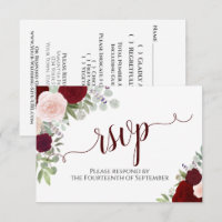 Elegant Burgundy Floral Calligraphy Wedding