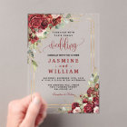 Elegant Burgundy Floral  Gold  Wedding