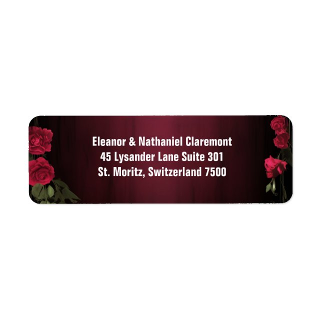 Elegant Burgundy Floral Roses Chandelier Wedding (Front)