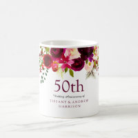 Elegant Burgundy Flowers 50th Wedding Anniversary