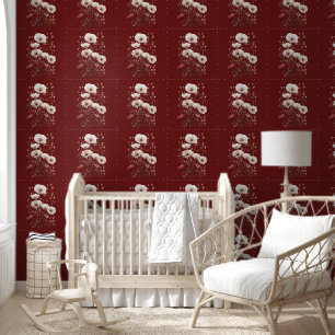 Elegant Burgundy Flowers Floral  Wallpaper