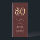 Elegant Burgundy Gold 80th Birthday Program   Menu<br><div class="desc">Elegant "Birthday Party Program" design with a sophisticated script typography w/ custom text.</div>