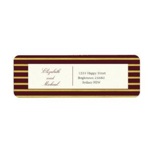 Elegant Burgundy Gold Adresse de retour