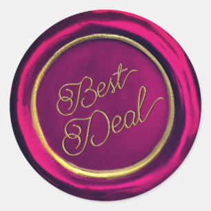  Elegant Burgundy Gold Best Deal Wax Seal Stickers
