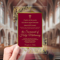 Elegant Burgundy & Gold Catholic Wedding