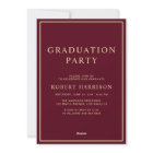 Elegant Burgundy Gold College Graduation Party
