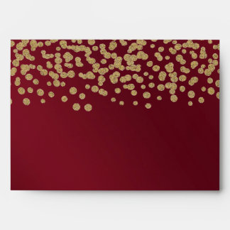 Elegant Burgundy & Gold Confetti Envelopes