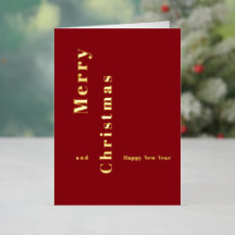Elegant Burgundy Gold Custom Christmas Card