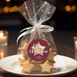 Elegant Burgundy Gold Star Merry Christmas Classic Round Sticker<br><div class="desc">Elegant Burgundy Gold Star Merry Christmas Classic Round Sticker.</div>