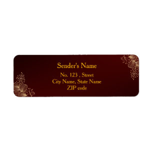 Elegant Burgundy & Gold Wedding Return Address