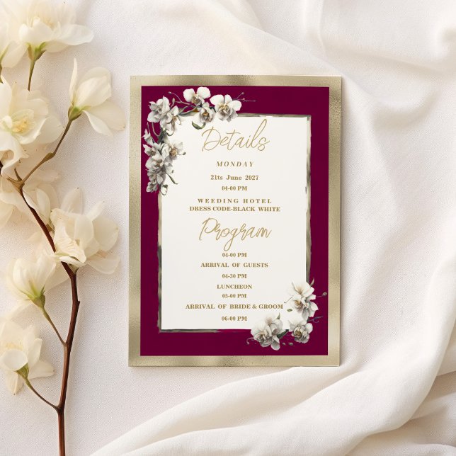 Elegant burgundy gold white orchid Details Program (Elegant burgundy gold white orchid Details Program)